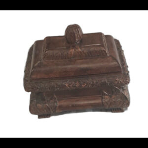 CBK LTD Carved Resin Trinket Jewelry Storage Box with Removable Lid
